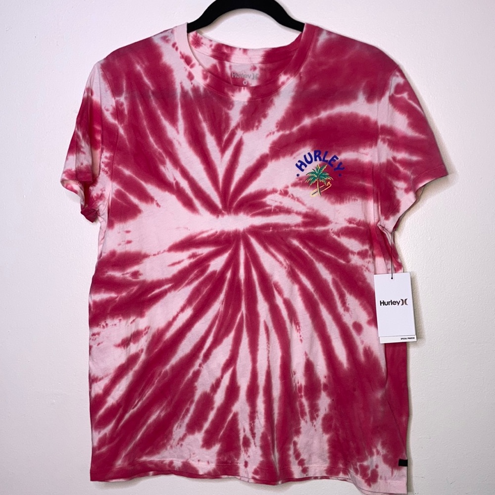 NWT Hurley Women's Club Washed Relaxed Short Sleeve Crew Neck T-shirt - Picture 1 of 5